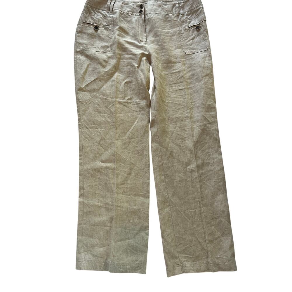 Style & Co. wide leg linen pants size 16 beige Beachy boho minimalist